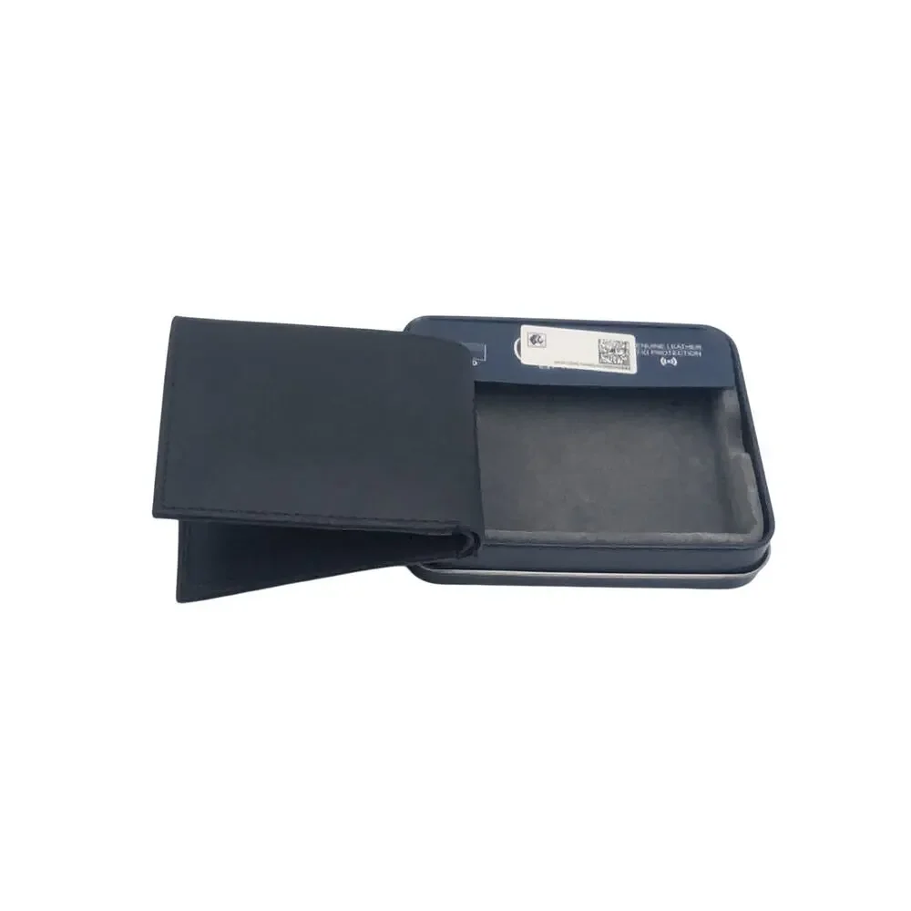 Chaps Men’s Black Leather Wallet RFID Blocking Traveler Bifold NWT